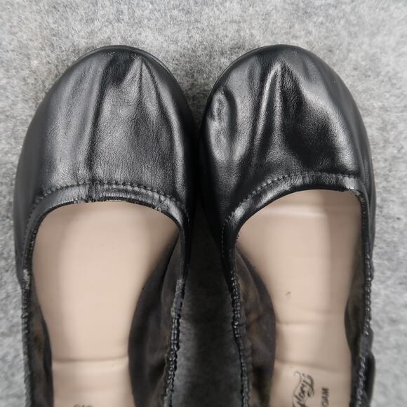 Faded Glory Shoes Womens 8.5 Ballet Flats Scrunch Round Toe Black Memory Foam - Picture 7 of 11